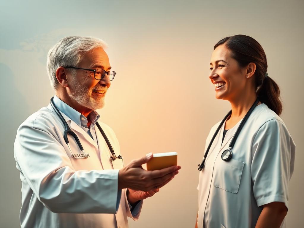 Doctor handing medicine to a patient — making healthcare accessible